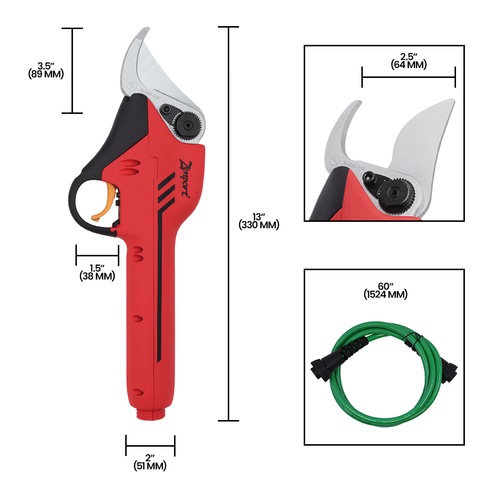(image for) Zenport ePruner EP4 Large Battery Powered Electric Pruner, 10-Hour, 1.5 Inch Cut, 6-PIN