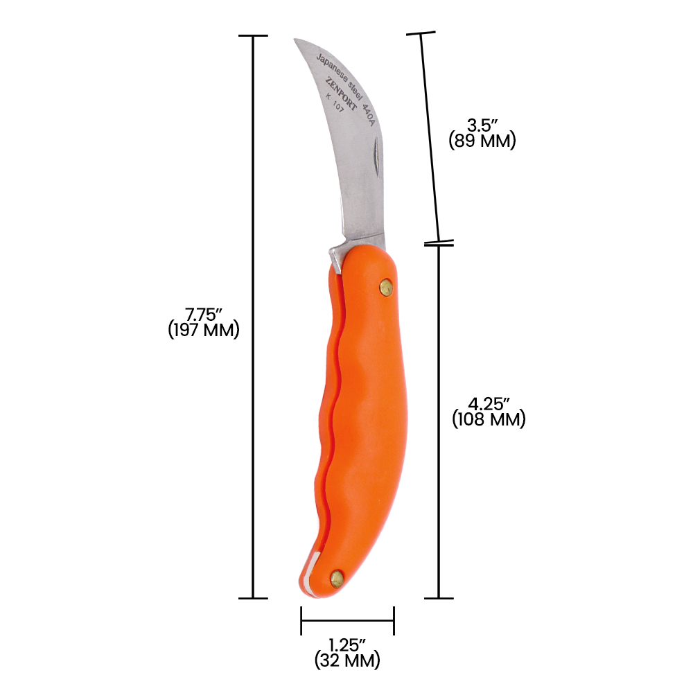 (image for) Zenport Horticulture Knife K107 Folding Horticulture Knife, 3.5-Inch Stainless