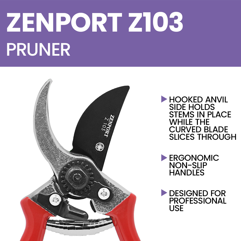 (image for) Zenport Z103 Pruner Large Landscape Crew, 1-Inch Cut, Die Cast Aluminum Handles, 8.5-Inch