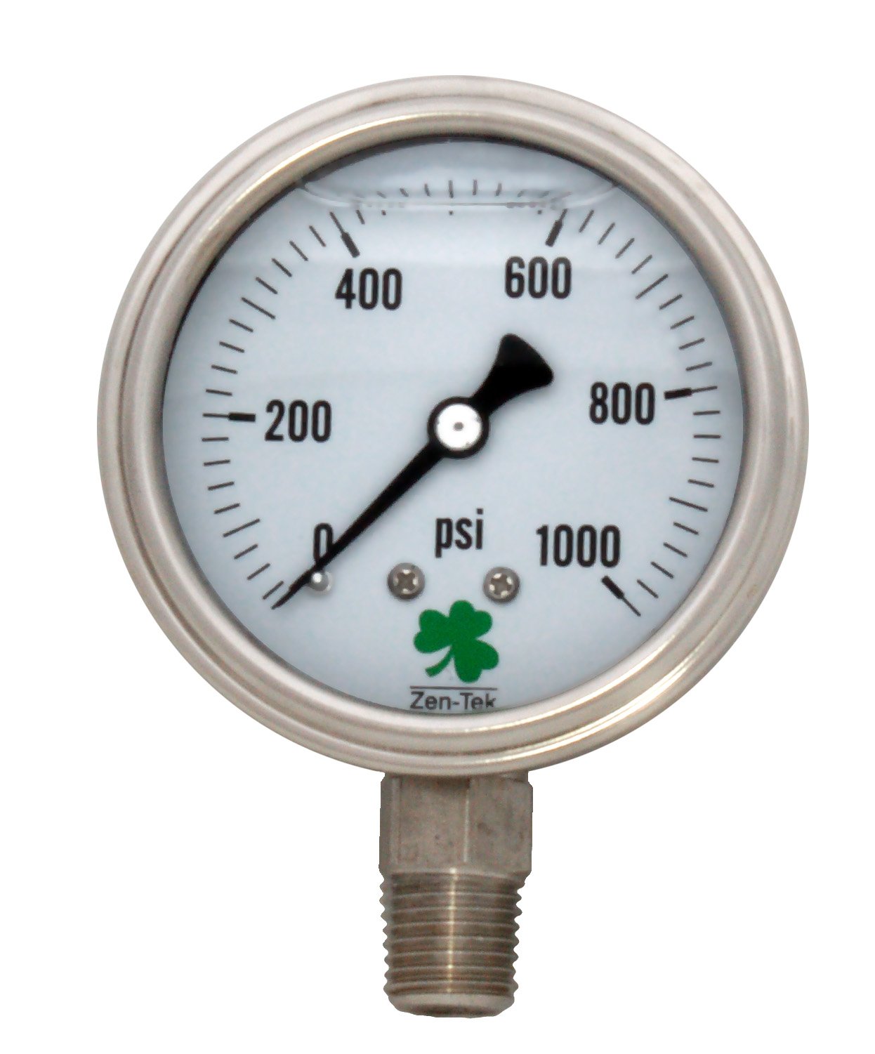 Zenport Zen-Tek Pressure Gauge SSLPG1000 Stainless Liquid Pressure Gauge, 0-1000 psi (image for) Zenport Zen-Tek Pressure Gauge SSLPG1000 Stainless Liquid Pressure Gauge, 0-1000 psi