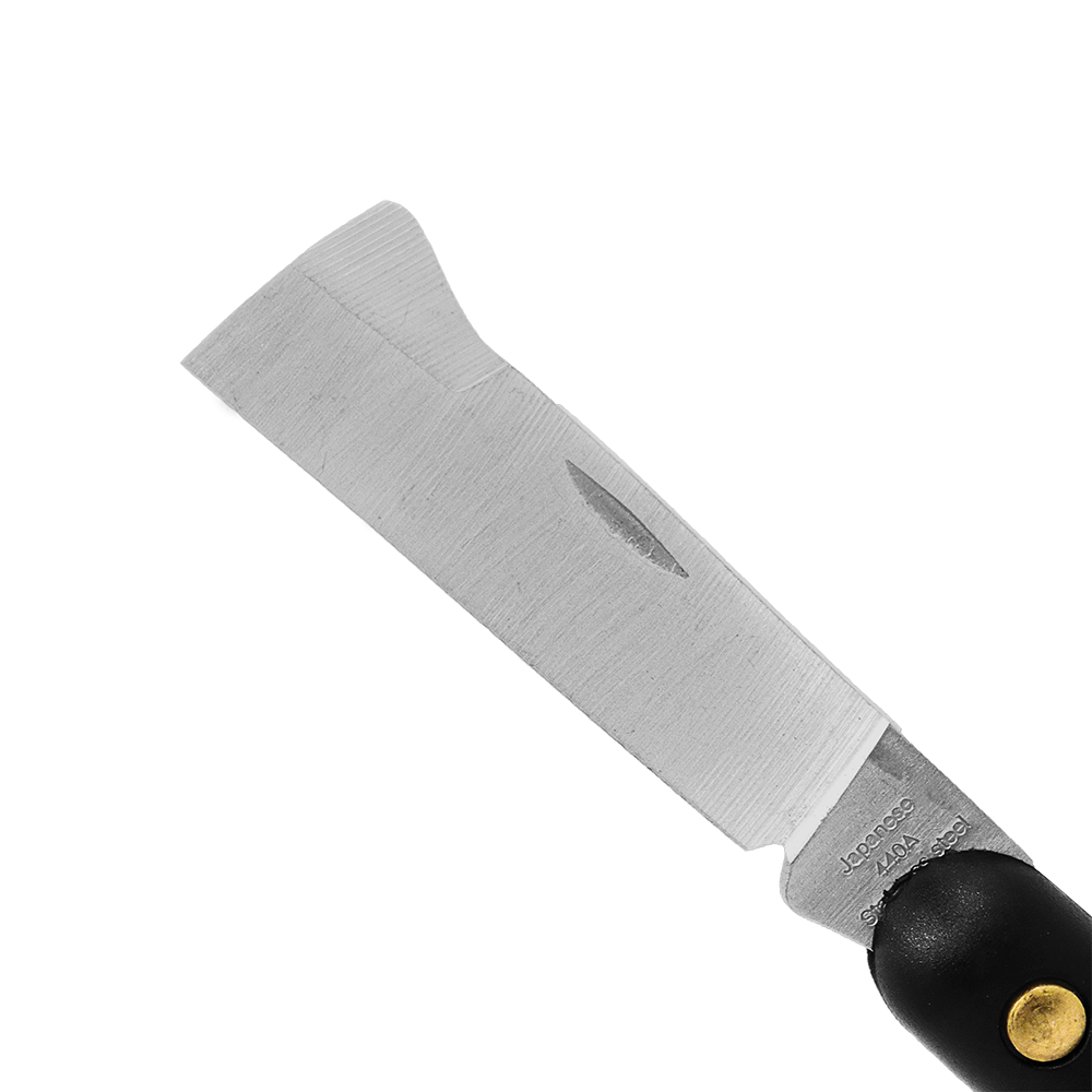 (image for) Zenport Grafting Knife K106F Budding and Grafting Knife, Bark Lifter, Single-Taper Bevel Cutting Edge