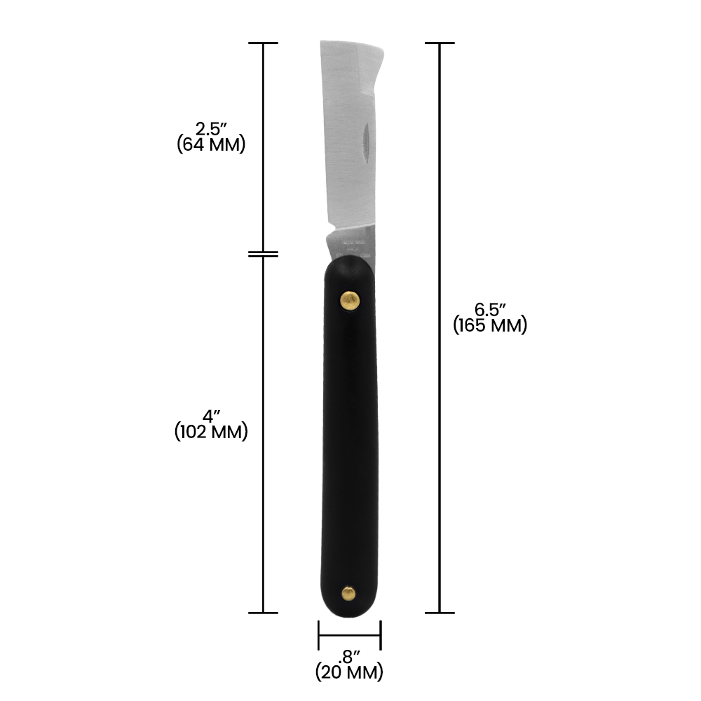 (image for) Zenport Grafting Knife K106F Budding and Grafting Knife, Bark Lifter, Single-Taper Bevel Cutting Edge