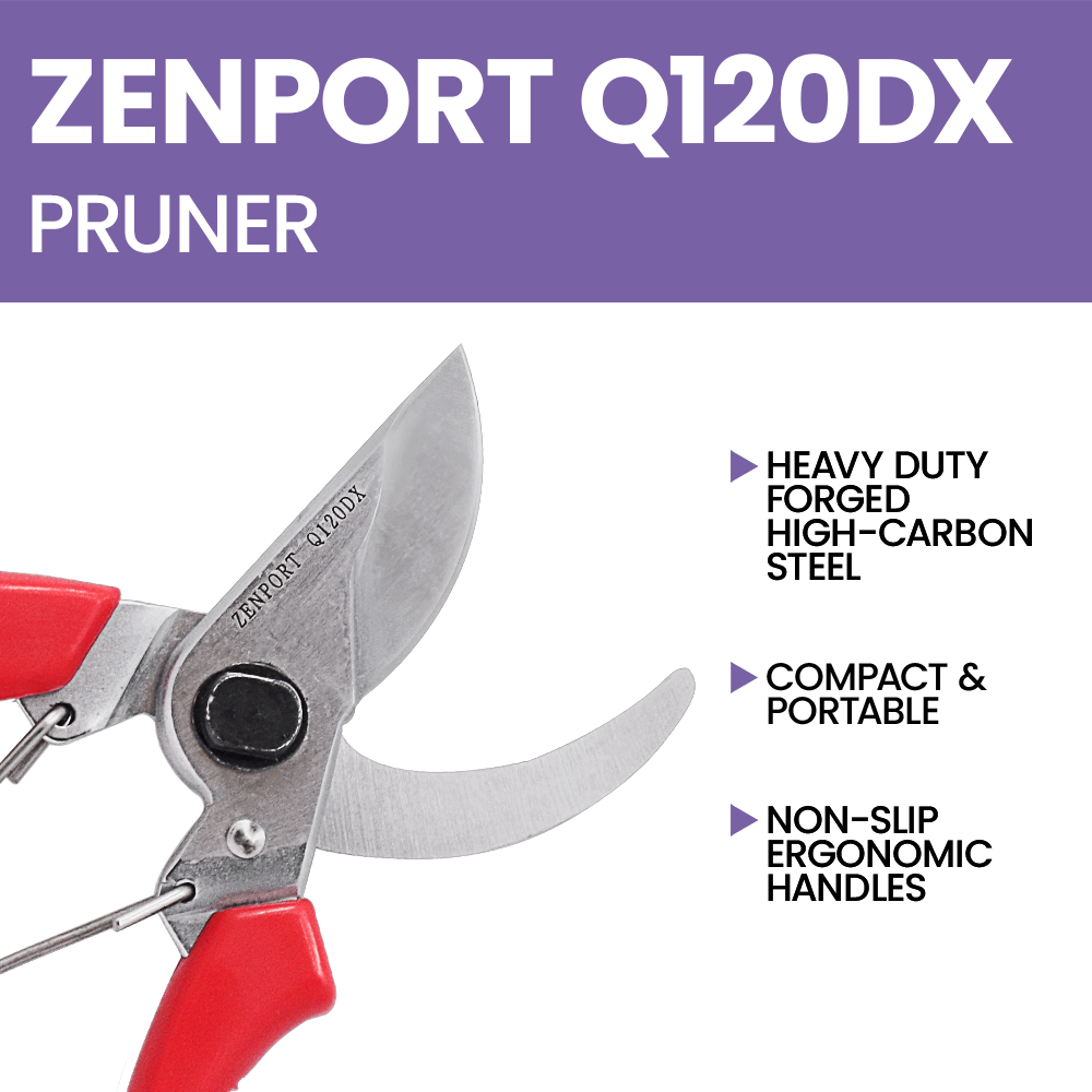 (image for) Zenport Q120DX Pruner Precision Pocket, Japanese Secateur, Wishbone Spring, 8-Inch
