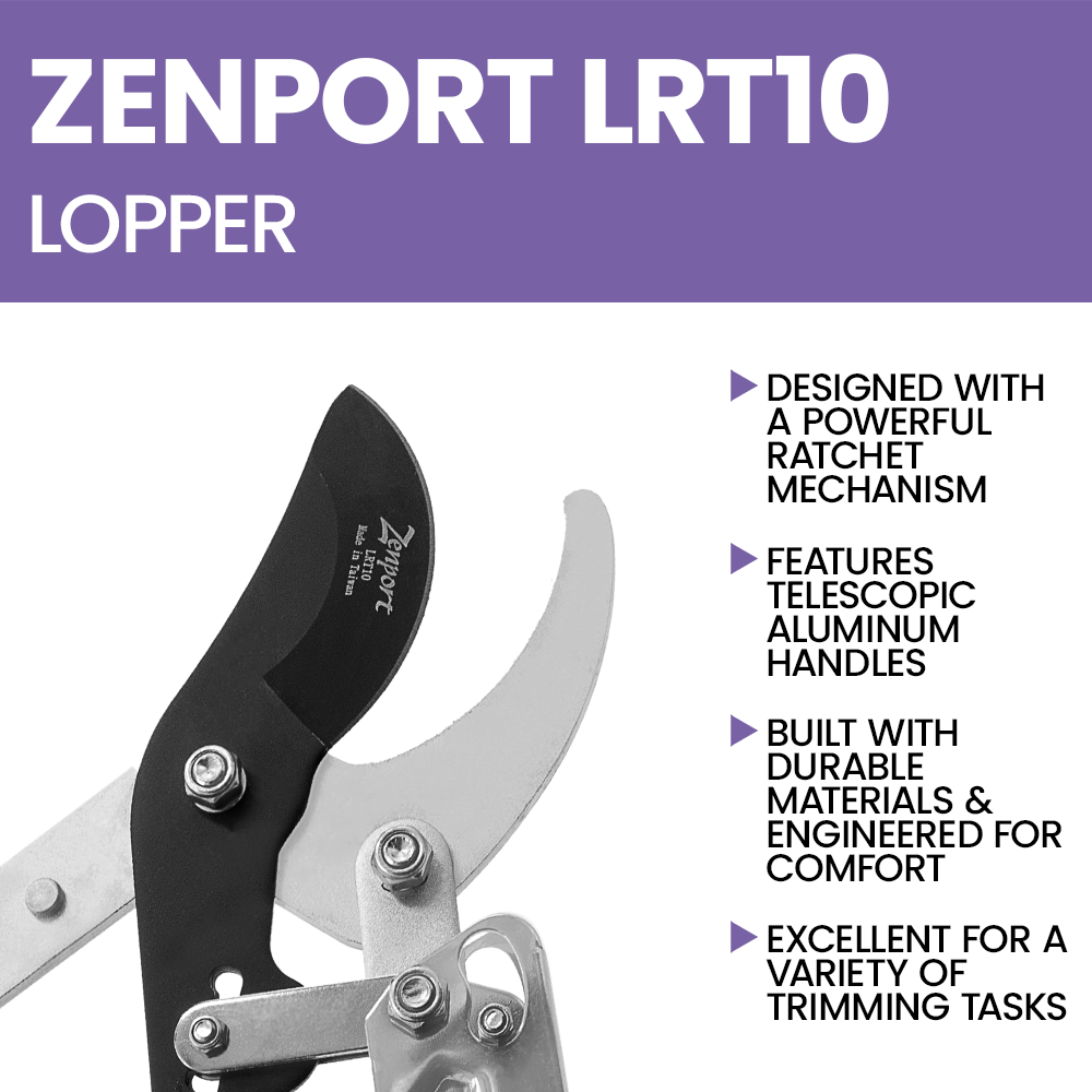 (image for) Zenport Lopper LRT10 Telescopic Ratchet Bypass Lopper 31-Inch to 43-Inch