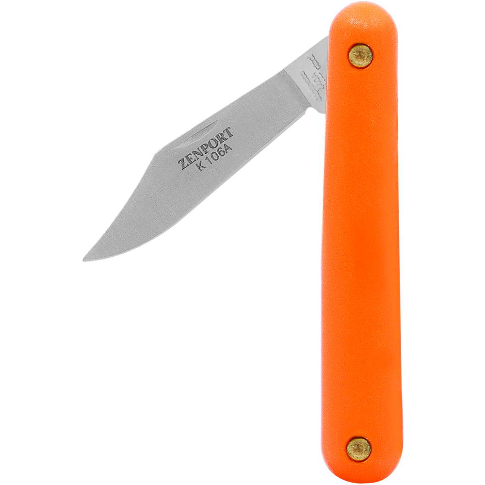 (image for) Zenport Grafting Knife K106A Budding and Grafting Knife, Clip-Point Blade, Dual-Taper Bevel Cutting Edge