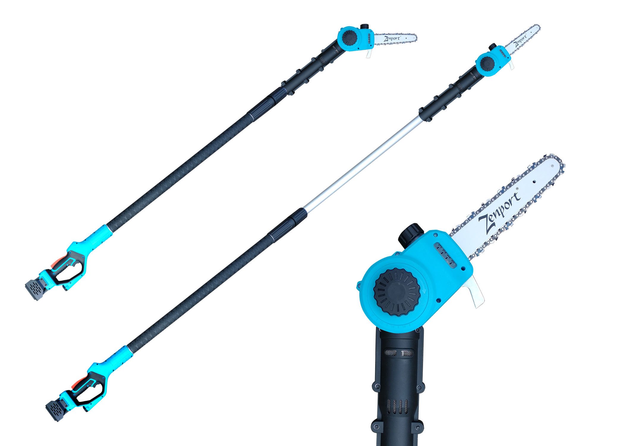 (image for) Zenport Telescopic Chainsaw ES673 11.5-Foot Reach, 8-Inch Bar, 6.3-Inch Cut, 25-Volt Battery, Cordless