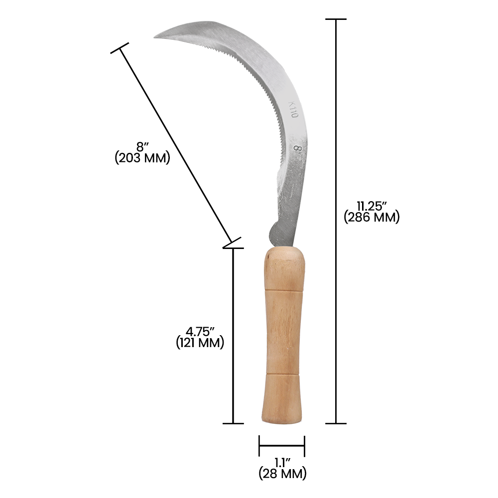 (image for) Zenport Scythe K110 8-Inch Harvest/Landscape Scythe, Serrated, Curved, 8-Inch Blade