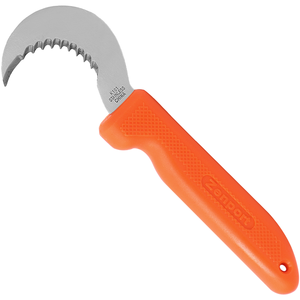 (image for) Zenport Grape Hook Knife K101 Harvest/Utility Hook Knife, Grape and Melon, 3-Inch Curved Serrated Stainless Steel Blade