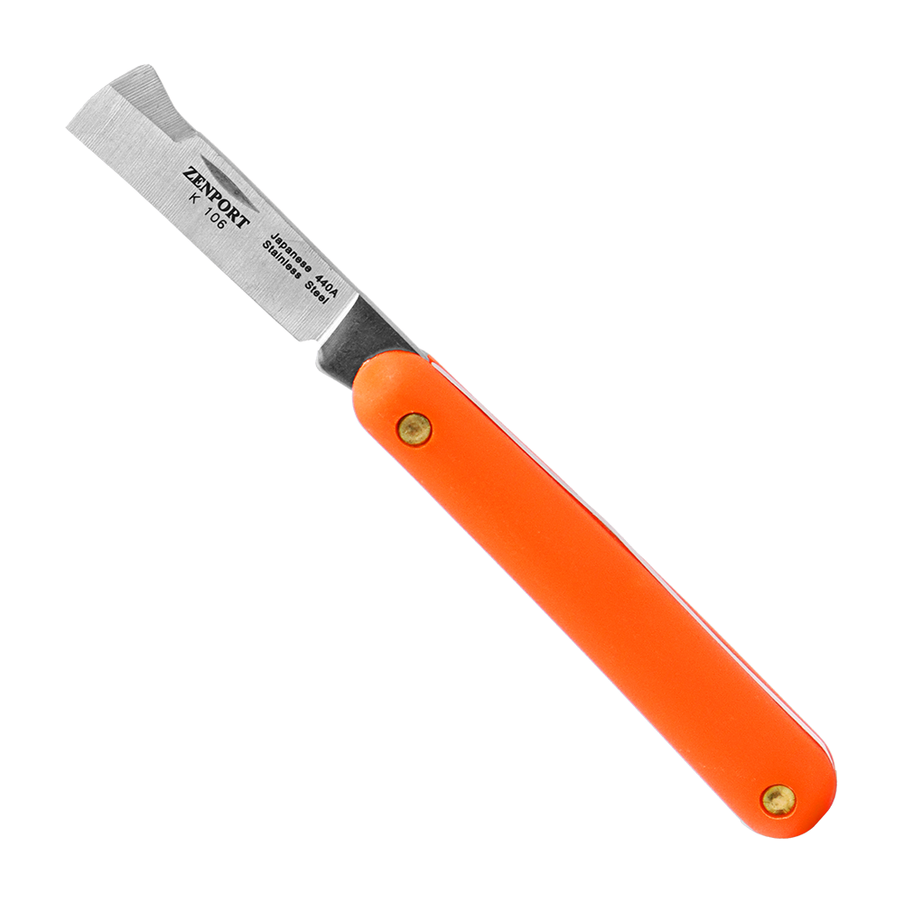 Zenport Grafting Knife K106 Budding and Grafting Knife, Bark Lifter, Dual-Taper Bevel Cutting Edge (image for) Zenport Grafting Knife K106 Budding and Grafting Knife, Bark Lifter, Dual-Taper Bevel Cutting Edge