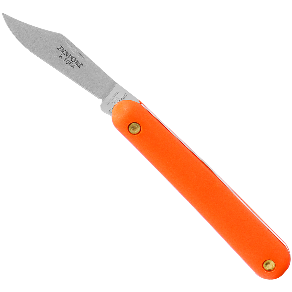 (image for) Zenport Grafting Knife K106A Budding and Grafting Knife, Clip-Point Blade, Dual-Taper Bevel Cutting Edge