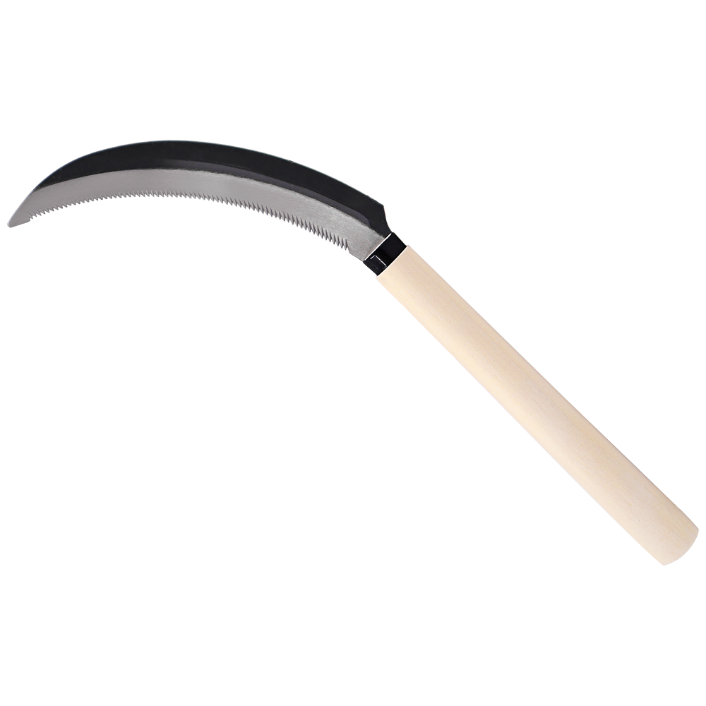(image for) Zenport Sickle K205 Harvest Knife Weeding Sickle, Berry Lavender Vegetable Landscape, Wood Handle, Serrated Edge, 6.5-Inch Blade