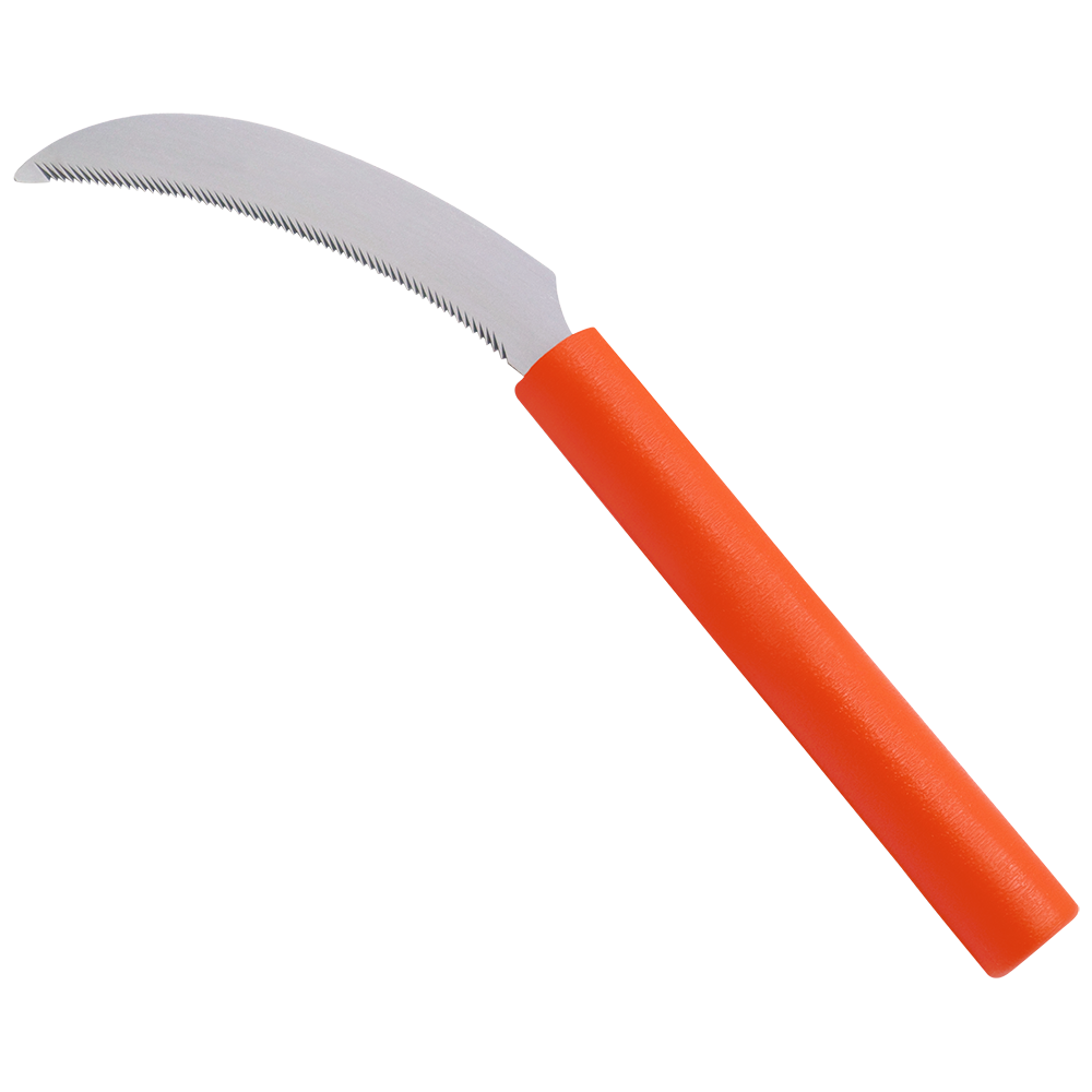 (image for) Zenport Sickle K206C Berry Knife/Weeding, Orange Plastic Handle, A+ Grade, Stainless Steel, Light Serration, 4.3-Inch Blade