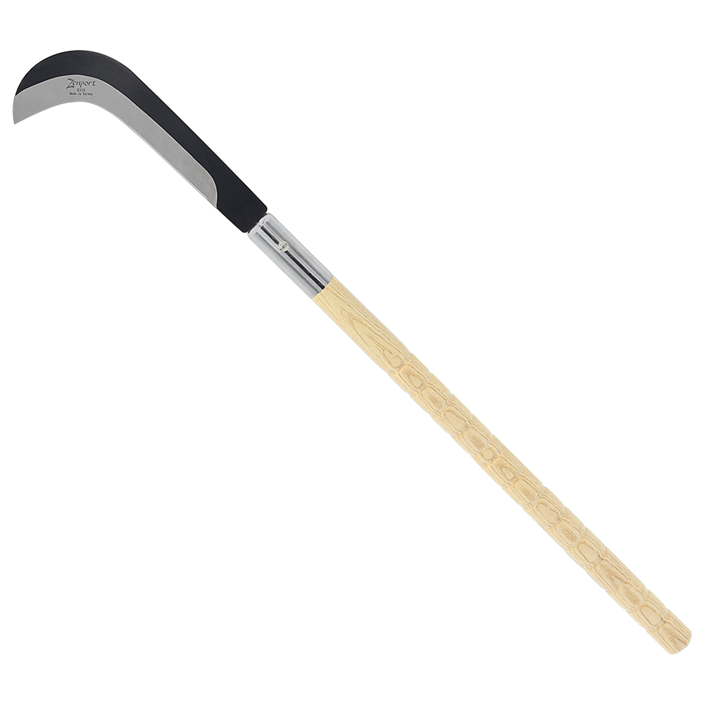 Zenport Sickle K318 Brush Clearing Sickle, 9-Inch SK5 Carbon Steel Hooked Blade, 21.5-Inch Wooden Handle (image for) Zenport Sickle K318 Brush Clearing Sickle, 9-Inch SK5 Carbon Steel Hooked Blade, 21.5-Inch Wooden Handle