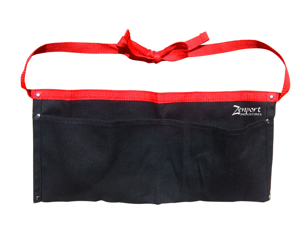 Zenport Apron AG4030 Heavy Duty Black Canvas Double Pocket Apron, 17 X 8 1/4-Inches