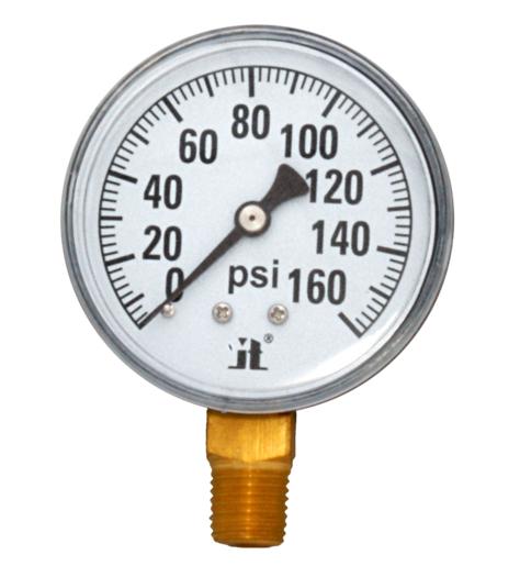 Zenport Manómetro Zen-Tek DPG160 Manómetro de presión de aire seco, 0-160 psi