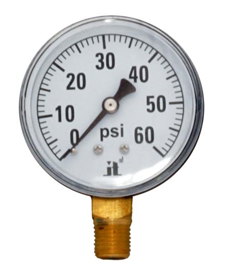 Zenport Manómetro Zen-Tek DPG60 Manómetro de presión de aire seco, 0-60 psi