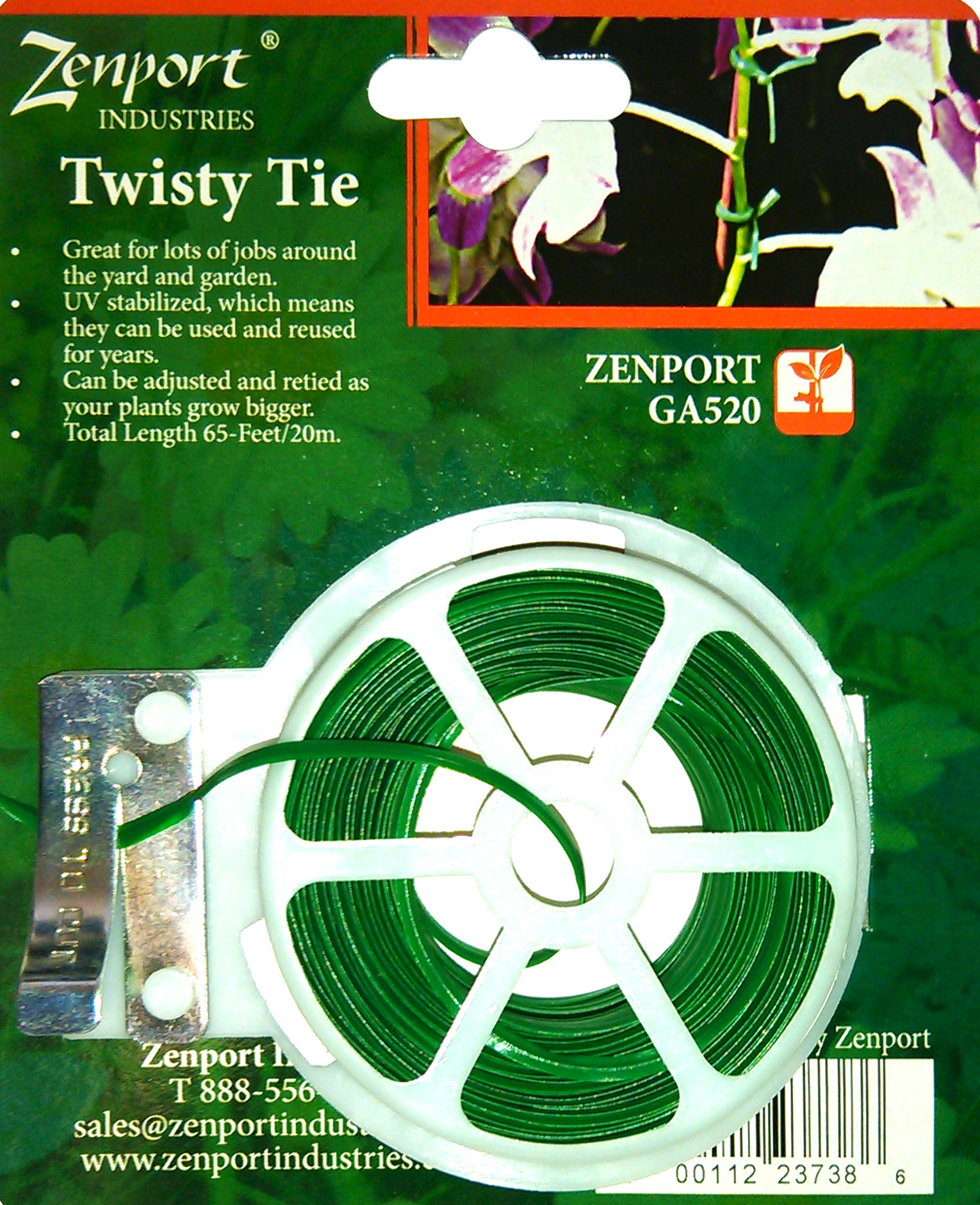 Zenport Plant Twisty Tie GA520 Garden Twisty Plant Tie, 65-Feet Long