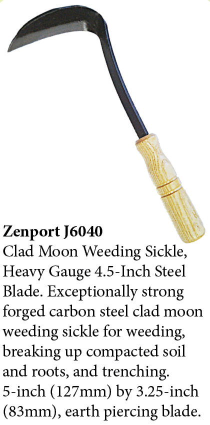 Zenport Sickle J6040 Clad Moon Weeding Sickle, Forged Carbon Steel