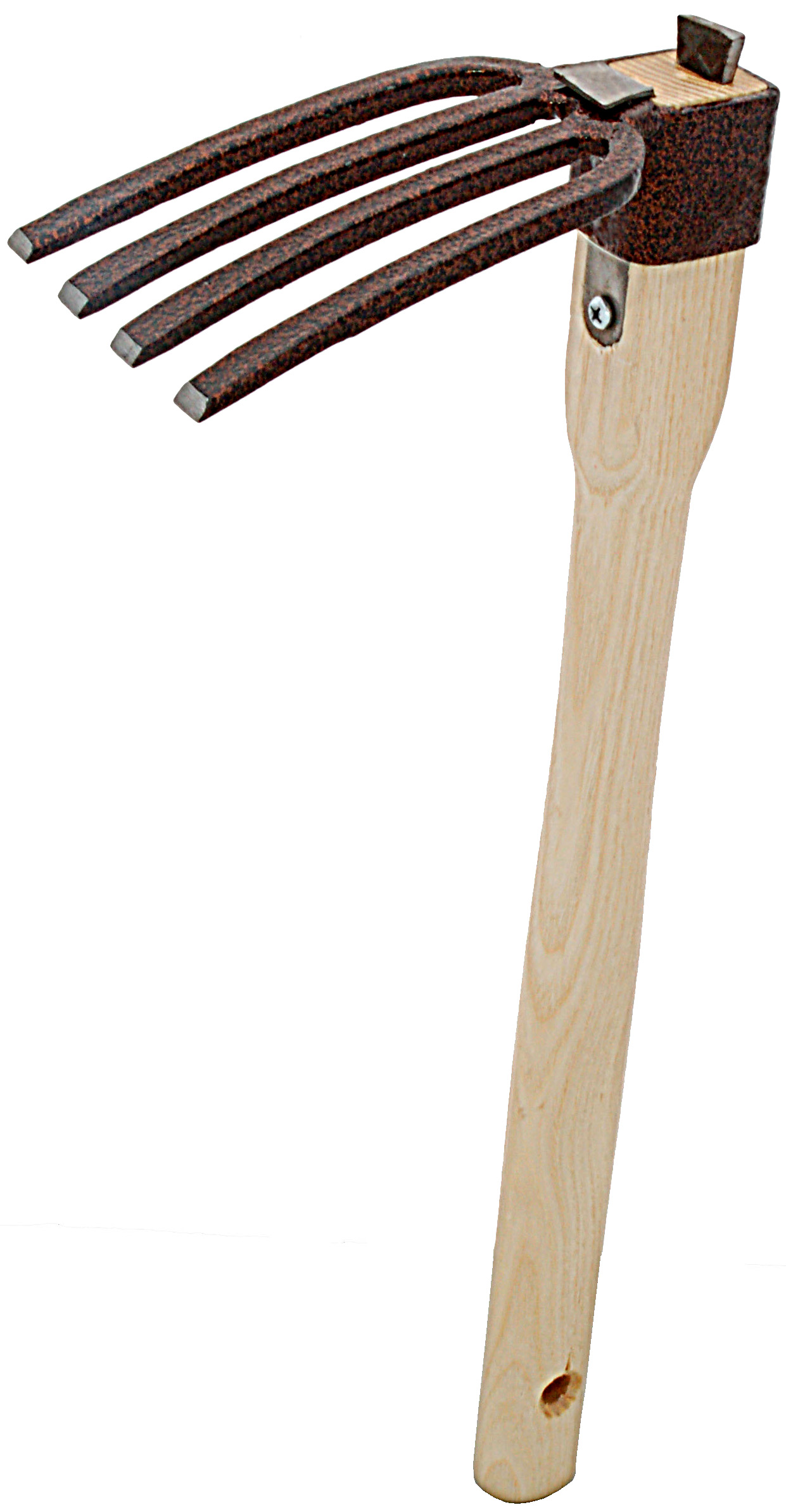 Zenport J6-09 Fourche d’aération de jardin, Cultivateur en acier au carbone à 4 broches avec poignée en cendres de 15 pouces