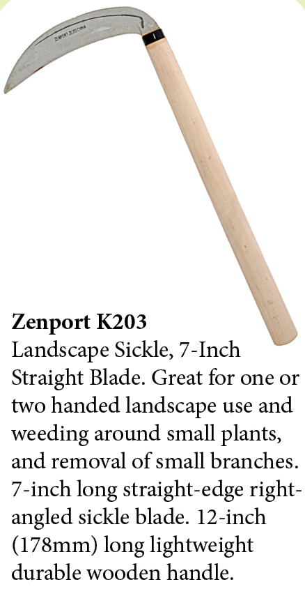 Zenport Sickle K203 Landscape Sickle Kama Sythe, hoja de limpieza recta de 7 pulgadas