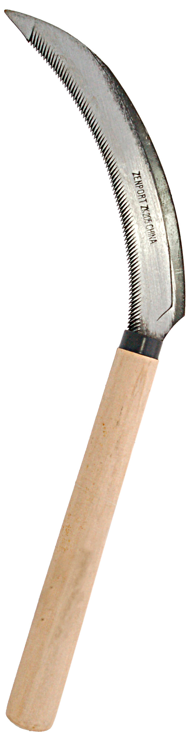 Zenport Sickle K205 Cuchillo de cosecha Hoz de deshierbe, paisaje vegetal de lavanda de bayas, mango de madera, borde dentado, h