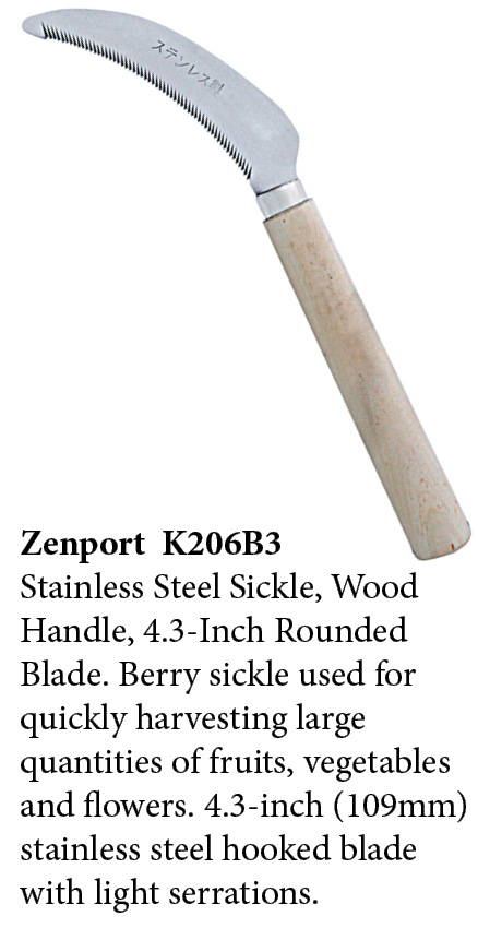 Zenport Sickle K206B3 Berry Knife/Weeding Sickle, Wood Handle, A+ Grade, Stainless Steel, Deep Serration, 3-Inch Blade - Click Image to Close
