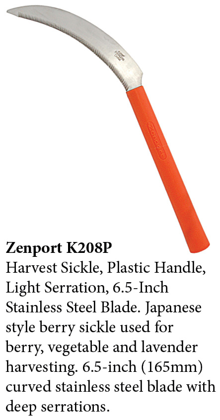 Zenport Sickle K208P Harvest Sickle, Orange Plastic Handle, Light Serration, 6.5-Inch Stainless Steel Blade