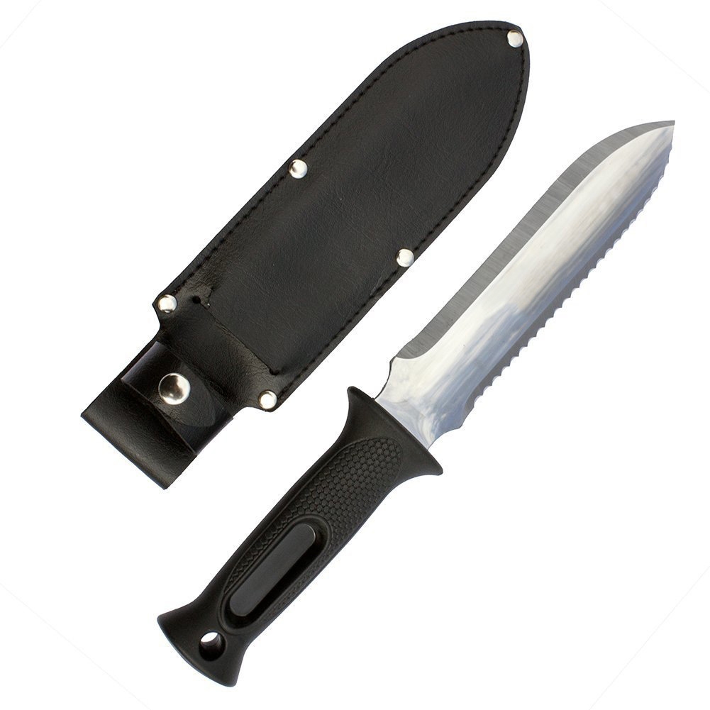 Zenport Garden ZenBori Soil Knife K247 Soil Knife With Sheath And 6-Inch Stainless Steel Serrated Blad