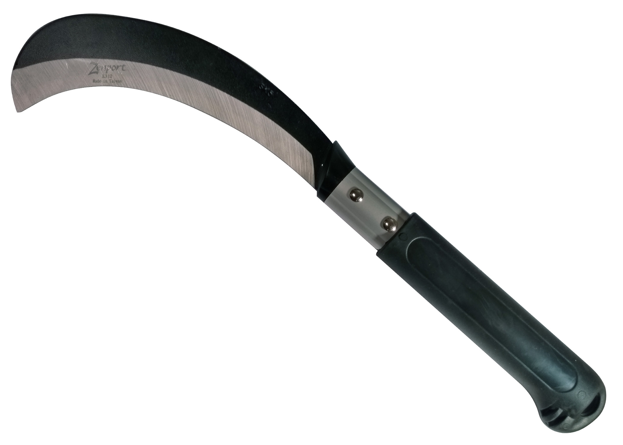 Zenport Sickle K312 Brush Clearing Sickle, 7.75-Inch SK5 Carbon Steel Blade, 9.5-Inch Aluminum Handle