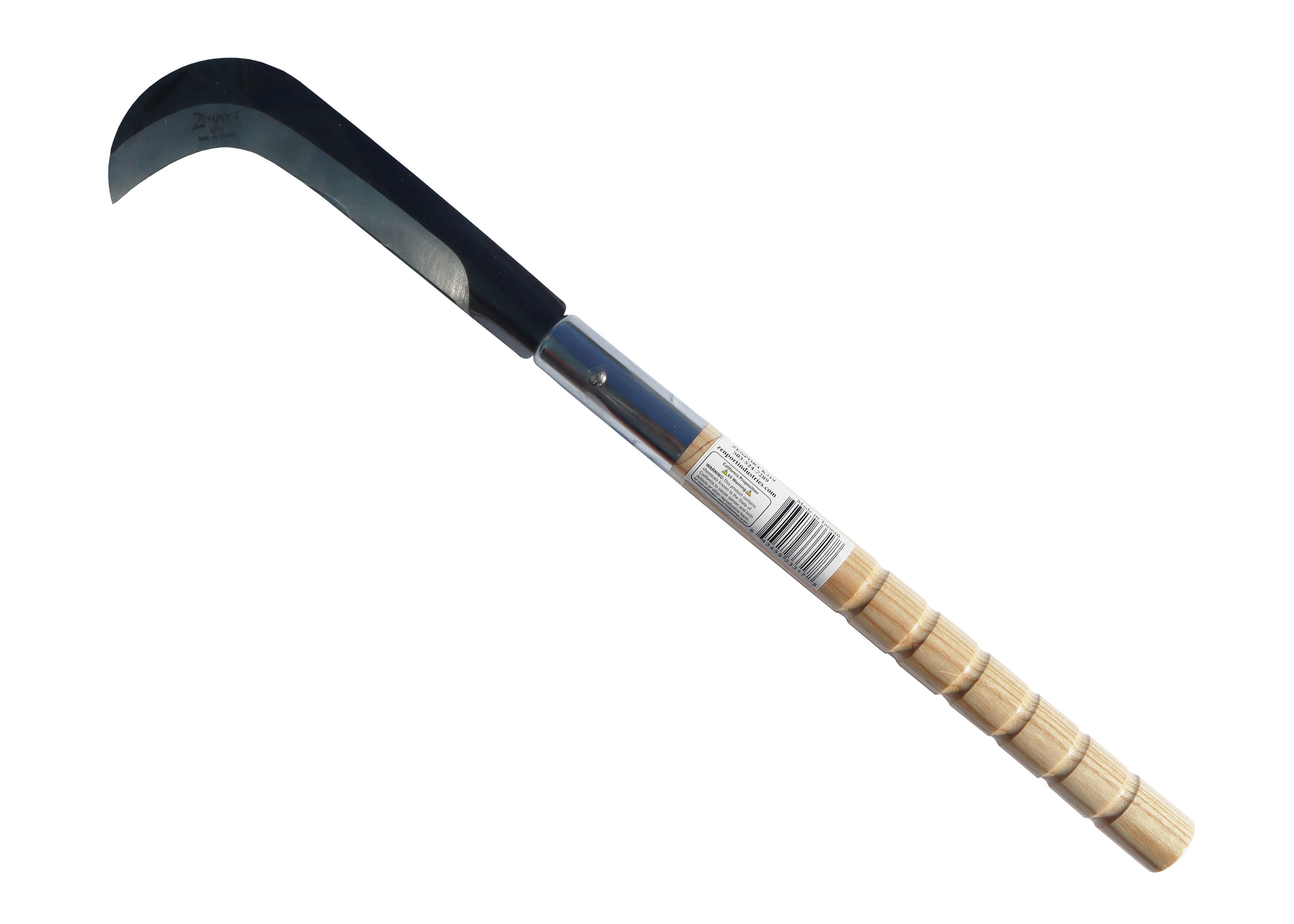 Zenport Sickle K319 Brush Clearing Sickle, 9-Inch SK5 Carbon Steel Blade, 14.6-Inch Wooden Handle