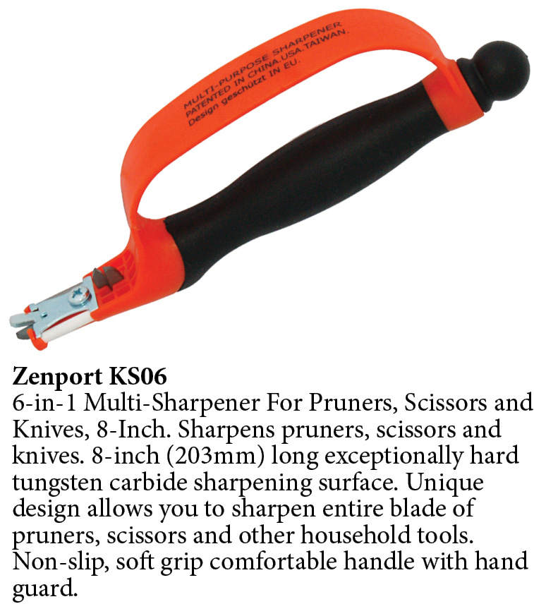 Zenport Sharpening Tool KS06 6-In-1 Multi-Sharpener For Pruners, Scissors And Knives, 8-Inch Long