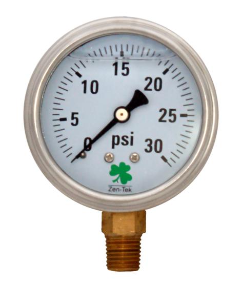 Pressure Gauge LPG15 Liquid Glycerin Filled Pressure Gauge, 0-15 Psi