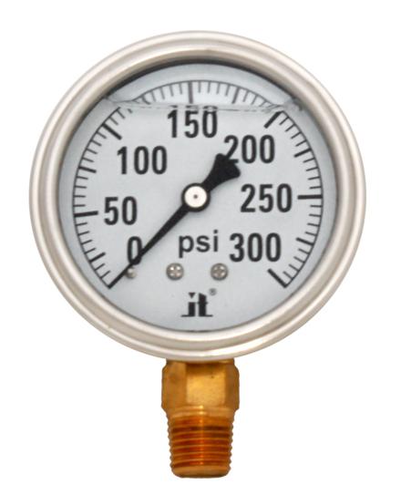 Zenport Zen-Tek Manómetro LPG300 Medidor de presión lleno de glicerina líquida, 0-300 psi