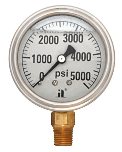 Zenport Zen-Tek Pressure Gauge LPG5000 Liquid Glycerin Filled Pressure Gauge 0-5000 Psi - Click Image to Close