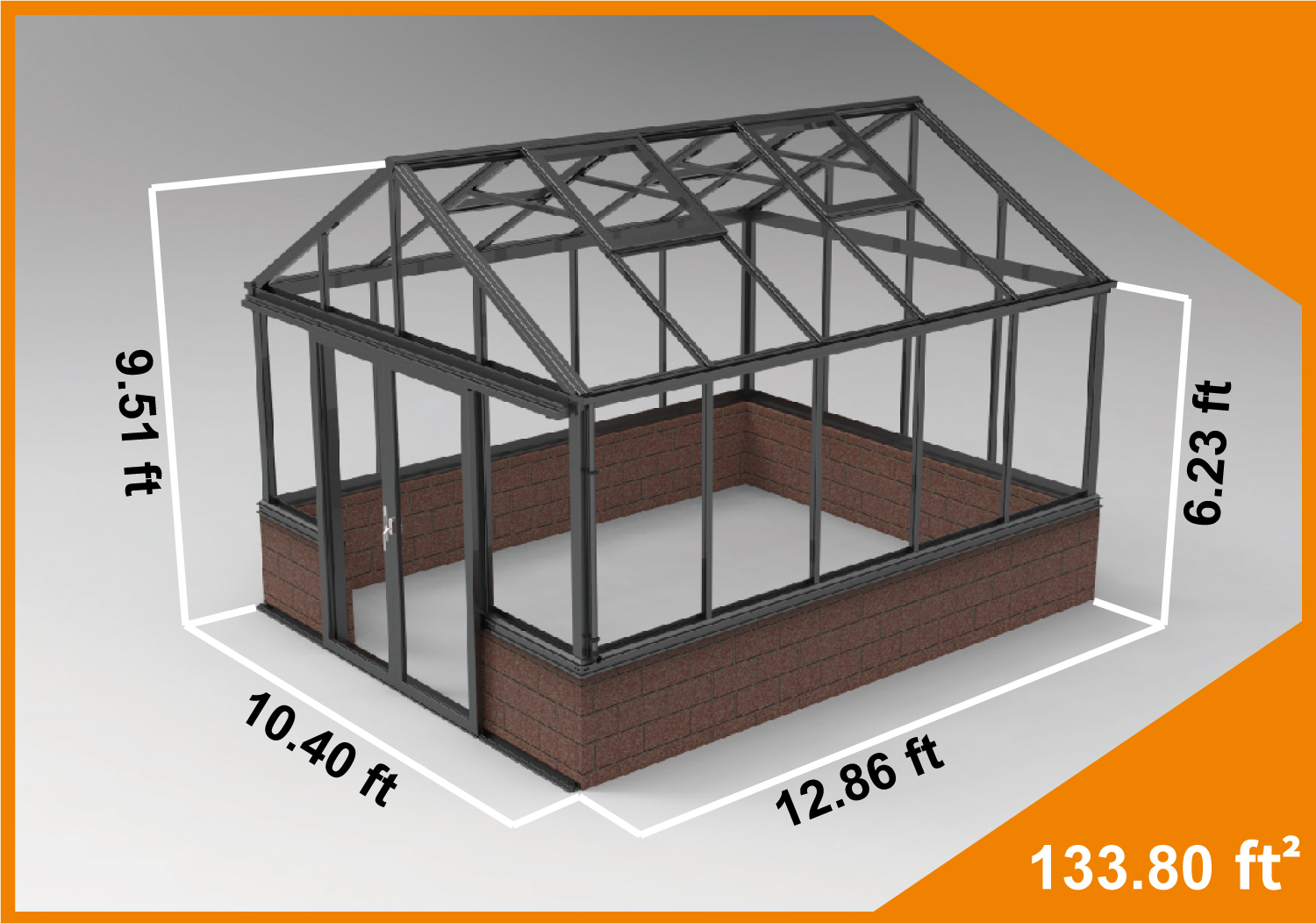 Zenport Villandry Sunroom SH10A1C, 12.9 X 10.5-Foot