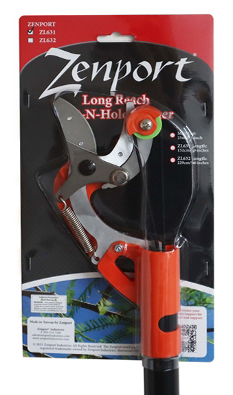 Zenport Pole Pruner ZL631 60-Inch, .5-Inch Cut, Cut-N-Hold, Pump-Action, Draw-Cord, For Pruning Fruit Trees