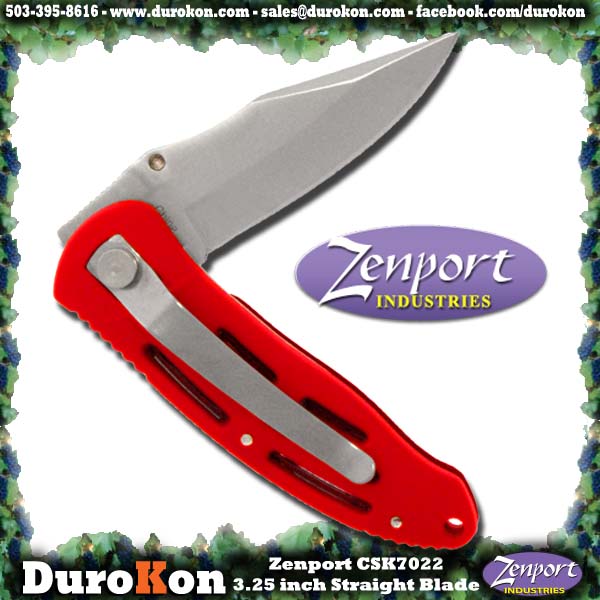 Zenport Folding Knife Cuchillo, 3.25 ", cruzado plegable Deluxe.