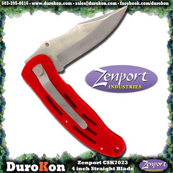 Zenport Folding Knife Cuchillo, 4 ", la hoja plegable, recto. Crusader.