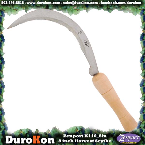 Zenport Scythe K110 Faux de récolte/paysage 20,3 cm, dentelée, courbée, lame 20,3 cm