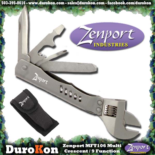 Zenport Multi-Tool MFT106 Crescent Wrench 9-Function Multi-Tool